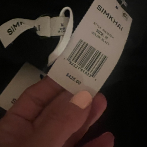 NWT $425 Simkhai Riley Black Wrap Hoodie Size M Wool Sweater - Picture 9 of 11